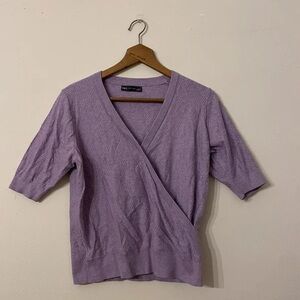 Lavender V-Neck Wrap Blouse